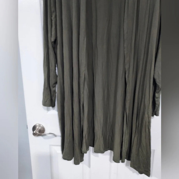 Lands' End Olive Green Open Front Long Sleeve Cardigan in Size 3X (24W-26W) - Picture 4 of 10